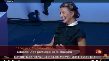 Yolanda Díaz se prepara, deja una frase con un claro destinatario y el auditorio se viene abajo