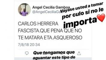 Rocío Crusset, hija de Carlos Herrera, responde a este grave comentario a su padre: "Váyase a tomar por culo"