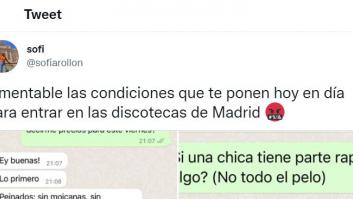 Los pantallazos de WhatsApp con una discoteca de Madrid que indignan a Twitter