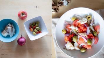 Recetas fáciles: ensalada de merluza y cebolla roja
