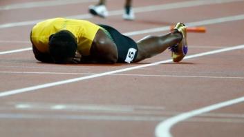 Bolt se lesiona en su última carrera y priva a Jamaica de medalla en el Mundial