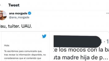 Twitter considera que este mensaje que ha denunciado Ana Morgade no incumple sus reglas