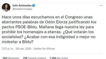Odón Elorza 'rompe' el contador de 'me gusta' con su respuesta a este tuit de Arrimadas