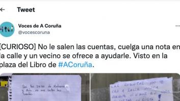 La nota aparecida en una plaza de A Coruña (y la respuesta de alguien) dan para pensar mucho