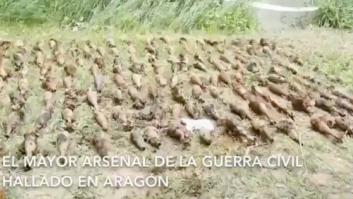 Hallado uno de los mayores arsenales de la Guerra Civil en el fondo de un acuífero de Teruel