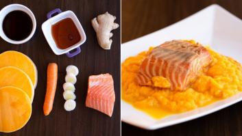 Recetas fáciles: salmón con crema de calabaza