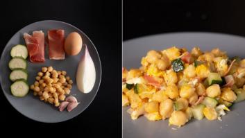 Recetas fáciles: revuelto de garbanzos con calabacín y jamón