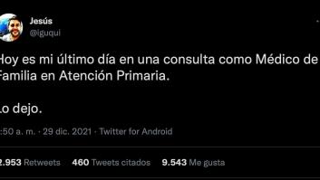 "Me encanta mi profesión pero no soporto mi trabajo": la despedida de un médico que emociona en Twitter