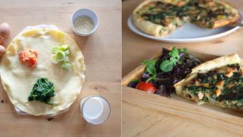 Cómo preparar esta quiche de espinacas y salmón