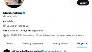 Sorpresa (bueno, sorpresón) por el 'me gusta' de María Patiño a este tuit de Atresmedia