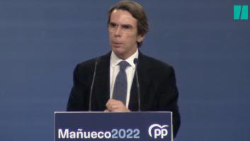 Los dos dardos de Aznar a Casado desde el mitin del PP en Valladolid