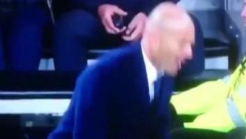 Zidane muestra algo más que emoción tras una jugada de Benzema