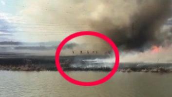 Un tornado de fuego sorprende a los bomberos