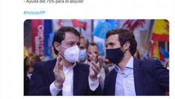 El PP tuitea parte de su programa electoral durante la votación de las elecciones de Castilla y León