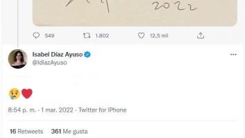 Ayuso sorprende al responder así a una de las cartas más difundidas de los últimos días