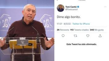 Toni Cantó tuitea "dime algo bonito" y Baldoví aprovecha para responderle (y de qué forma)