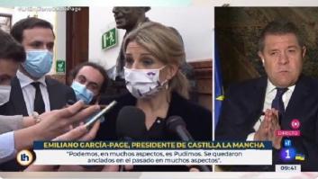 A García-Page le preguntan por Podemos y con un juego de palabras le vale para criticarles