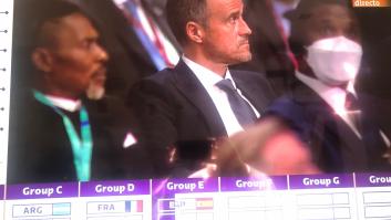 Enfocan a Luis Enrique al salir la bola de España y en sus labios se lee perfecto lo que dice