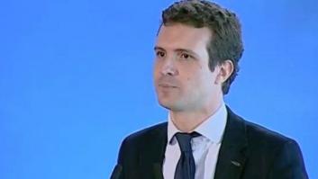 Pablo Casado repite en un mitin una afirmación falsa sobre los datos del paro