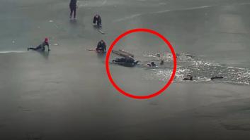 Un paseo en un lago helado pudo haber terminado en tragedia