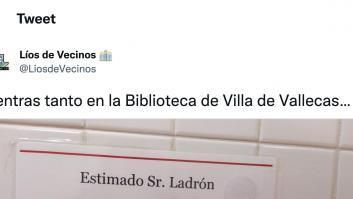 El cartel que ha aparecido en una biblioteca de Madrid es de ver y no creer
