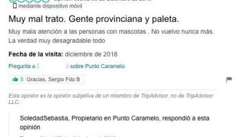 Una pastelería pinta la cara con su respuesta al cliente que dejó este comentario en TripAdvisor