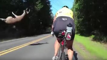 El ciclista colombiano 'Supermán' López, a tortas con un espectador que tropezó con él
