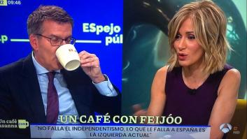 Susanna Griso pilla a Feijóo a contrapié al hacerle esta observación: él bebe y responde