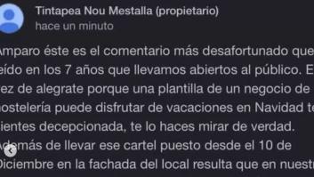 El dueño de un bar responde a lo que llama "el comentario más desafortunado" en siete años