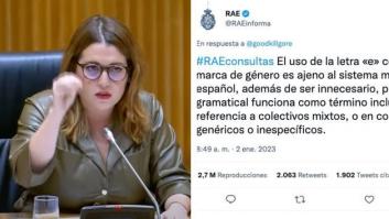 La secretaria de Estado de Igualdad responde a este tuit de la RAE: imposible decir más con menos