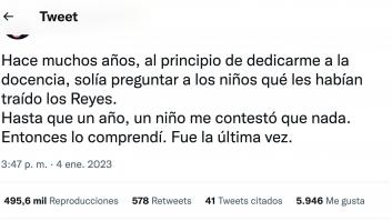 Un profesor impacta en Twitter al contar por qué ya no pregunta en clase qué han traído los reyes
