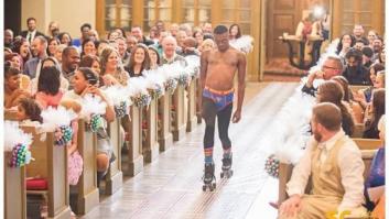 Tenía que llevar los anillos en una boda... y apareció así (VÍDEO)