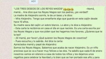 El emotivo mensaje de una madre a su hijo sobre la veracidad de los Reyes Magos que arrasa en WhatsApp