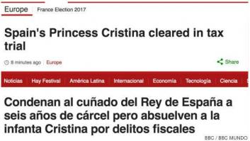 La prensa internacional destaca la sentencia de Nóos