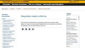 La web del Ministerio de Exteriores enlaza a una página de citas 'online'