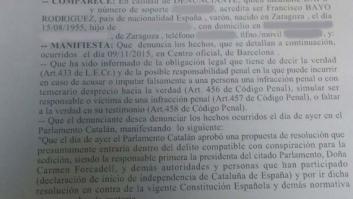 Primera denuncia contra Forcadell por sedición