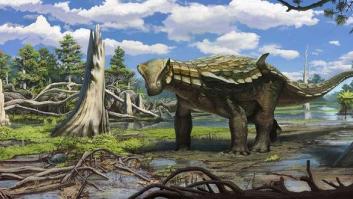 Un dinosaurio acorazado entre el carbón