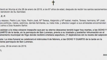 El emotivo 'reproche' en esta esquela de Murcia conmueve en Twitter