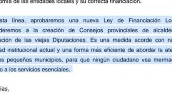 Pedro Sánchez se salta la parte de la supresión de las diputaciones en su discurso
