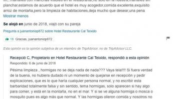 El hostelero que destroza con sus respuestas a quienes le critican en TripAdvisor