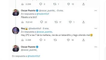 La llamativa respuesta de Óscar Puente a este mensaje sobre el frío y las bicis