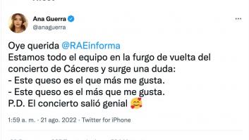 La RAE acaba respondiendo a esta duda de Ana Guerra de una forma muy poco habitual