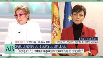 Isabel Rodríguez niega con la cabeza y acaba interrumpiendo a Ana Rosa tras oírle decir esto