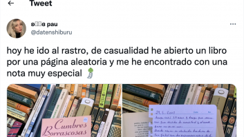 La nota que ha encontrado en un libro de segunda mano es tan tremenda que supera los 14.000 'me gusta'