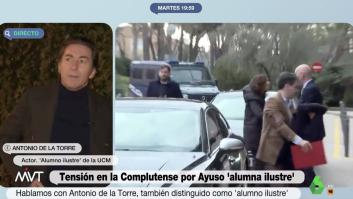 La expresiva reacción de Antonio de la Torre cuando supo que Ayuso iba a ser alumna ilustre