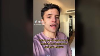 Adri Contreras entra en el hotel del Real Madrid antes de jugar en Liverpool y desvela sus secretos