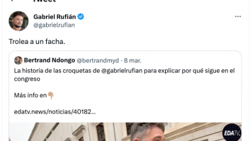 Rufián tuitea su respuesta a un reportero: "Trolea a un facha"