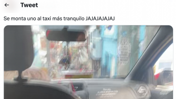 Se monta en un taxi y deja a todos a cuadros al enseñar lo que pone en el salpicadero