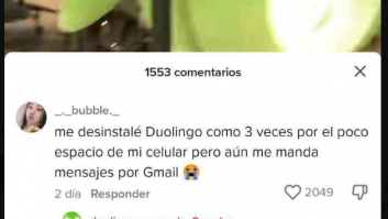 La respuesta de Duolingo a esta usuaria va camino de hacer historia: decenas de miles de 'me gusta'