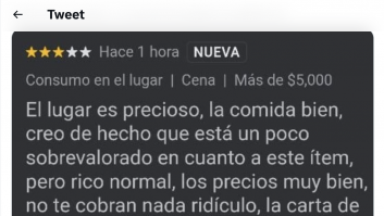 Indignación generalizada por lo que un cliente dice del camarero en una reseña en Google
